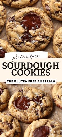 gluten free sourdough cookies with chocolate chips on top