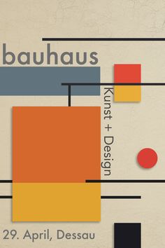 Minimalist art based on Bauhaus poster design. Functionalism Architecture, Walter Gropius Bauhaus, Bauhaus Graphic, Thesis Inspiration, Pinterest Design