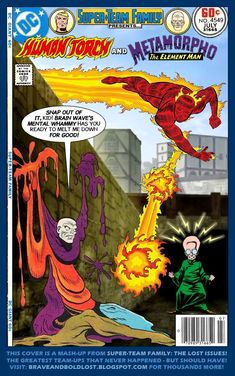 an image of a comic book cover with a man in the middle of it and a fire