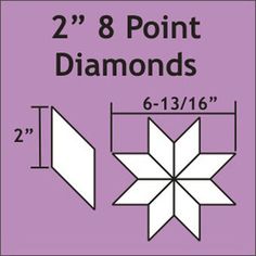 two point diamonds are shown with the measurements for each piece in this pattern, and one is