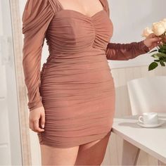 Nude Tapered Dress Shein - 1xl New W/O Tags (Never Worn!) Graduation Dress Plus Size, Dress For Chubby, Grad Outfits, Chubby Fashion, Plus Size Bodycon Dresses, Plus Size Bodycon, Plus Size Party Dresses, Nude Dress, Vestido Plus Size