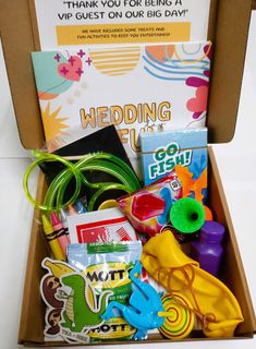 a box filled with lots of different items