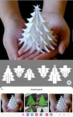 an image of paper christmas trees in different stages of development on the app store's website