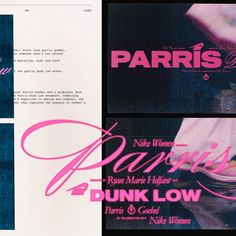 the back and front pages of paris's pink low fashion advertisment