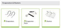 the website for evaporators and heaters is displayed with different types of electrical equipment