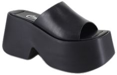 Black Chunky Platform Clogs For Summer, Retro Spring Platform Mules, Synthetic Platform Slide Heels, Retro Platform Mules For Spring, Modern Synthetic Platform Mules, Modern Platform Synthetic Mules, Modern Platform Sandals, Modern Platform Mules With Synthetic Material, Modern Platform Sandals Made Of Polyurethane