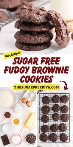 Favorite Brownie Cookie Recipe- No Added Sugar Sugar Free Brownies, Sugar Free Baking, Cookie Brownie Recipe, Sugar Free Recipes Desserts, Sugar Free Treats, Fudgy Brownie, Sugar Free Cookies, Sugar Free Low Carb, Best Low Carb Recipes