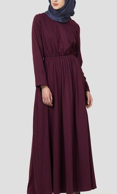 zoomable Fall Solid Color Maxi Length Abaya, Abaya With Pockets, Jersey Abaya, Modest Fitted Floor-length Abaya, Modest Solid Color Floor-length Abaya, Muslimah Dress, Abaya Dress, Islamic Clothing, Modest Wear