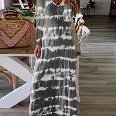 Womens Brand New Long Sleeve, V Neck Maxi Dress. Polyester Fabric, Soft And Comfortable. Loose Fit. Casual Gray V-neck Maxi Dress, Long Sleeve Gray Beach Dress, Gray Long Sleeve Beach Dress, Casual Gray Long Sleeve Maxi Dress, Casual White Maxi Dress For Fall, Casual Gray Maxi Dress For The Beach, Casual Gray Maxi Dress For Beach, Gray Maxi Dress For Spring Beach Outing, Casual Gray Maxi Dress For Fall