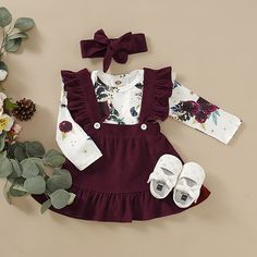 Pattern: printed Style: long sleeve, short sleeve Height: 70cm, 80cm, 90cm, 100cm Thickness: normal Fabric: Cotton Gender: girl Launch: Autumn 2021 Season: spring and Autumn Thanksgiving Baby Outfits, Suspender Skirt, Suspender Dress, Baby Outfits, Girls Rompers