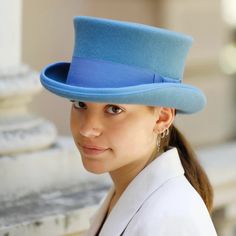 Low Top Hat LIGHT BLUE Top Hat Sky Blue Top Hat Blue Top - Etsy Top Hat Women, Wedding Top Hat, Dark Green Top, Edwardian Hat, Formal Top, Royal Blue Top, Maroon Top, Occasion Hats, Black Top Hat