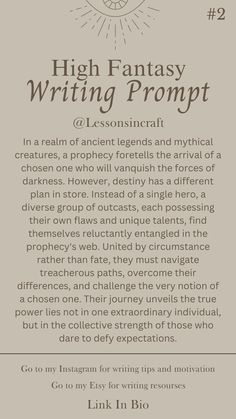 the back cover of high fantasy writing project