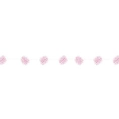 pink feather garland on white background