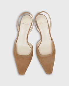 We love a kitten heel around here — and the mod, almost sculptural heel and slightly squared-off toe on these take the cool factor up a notch. They're made in Italy in rich calf suede. Mom Shoes, Ann Mashburn, The Mod, Shoes Flats Sandals, Buckle Shoes, Sweater Gift, Scarf Jewelry, Boots And Sneakers, Sneaker Heels