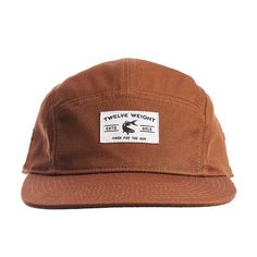 A special collection item from our friends at Twelve Weight. This is a classic 5-panel "camp style" hat made with 100% cotton twill. Slightly increased bill length for improved coverage. Additional twill front panel backer adds some structure and maintains a clean interior. Ships as a standard flat brim can also be molded to curve based on preference. - 100% cotton twill - Optic Black fabric under the visor eliminates glare - Wicking headband controls moisture - Adjustable clip & stretch loo Camper Hat, Camping Hat, Five Panel Hat, Black Velvet Fabric, Flat Bill Hats, Flat Brim Hat, Flat Hats, Headband Outfit, Camp Style