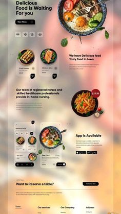 the website is designed to look like it has many different food items on top of it