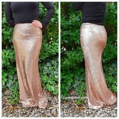 Gold Sequined Bottoms For Holiday, Sequin Skirt Long, Sequined Skirt, Bridesmaid Skirts, Rose Gold Sequin, Western Outfits Women, Project Runway, Sequin Maxi, Super High Heels