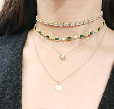 Handmade Style: Choker Necklace Material: 18k Yellow Gold Plated, Lab Simulated Emerald Stones, Fine CZ Stones Imported Item Number: 6268 Emerald Choker Necklace, Emerald Choker, Green Dot, Emerald Stone, Handmade Fashion, Cz Stone, Emerald Green, Emerald, Choker Necklace