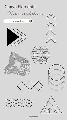 an image of various shapes and lines on a gray background with the title canva elements re