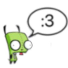 a green cartoon character with a speech bubble above it's head that says 3