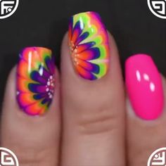 Best Nails, Amazing Nails, Colorful Nail, Nail Art Designs Videos, Nail Art Videos, Nails Desing, Art Nails, Nail Art Galleries