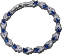 Blue Cubic Zirconia Wedding Bracelet, Blue Cubic Zirconia Crystal Bracelet, Elegant Blue Cubic Zirconia Crystal Bracelet, Blue Tennis Bracelet For Wedding, Modern Bridal, Bridal Bracelet, Sapphire Blue, Wedding Bracelet, Bridal Looks