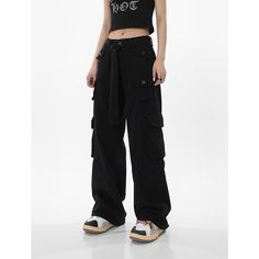 Hip Hop High Waist Black Jeans, Black Wide Leg Hip Hop Jeans, Baggy Casual Cargo Jeans, Baggy High Rise Cargo Jeans Hip Hop Style, Casual Baggy Cargo Jeans With Belt Loops, Baggy Cargo Jeans With Belt Loops, Casual Baggy Mid-rise Cargo Jeans, Casual Black Full-length Jeans, Hip Hop Style Black Full-length Jeans