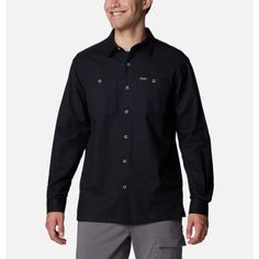 Built for every wear and anywhere with a classic button-up design, soft fabric, and a convenient hanging loop for easy storage. Shirt Sleeves, Soft Fabrics, Long Sleeve Shirts, Long Sleeve, Fabric, How To Wear, Black