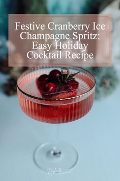 festive cranberry ice champagne spritz easy holiday cocktail recipe for the holidays