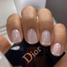 Gel French Manicure, Pretty Gel Nails, Chic Nails, Square Nails