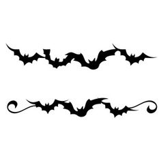 a set of three black bats on white background