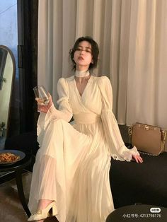 White Fairy Dress, Prom Dress White, Gaun Koktail, White Fairy, A Line Prom Dress, 파티 드레스, Old Fashion Dresses, Fairytale Dress