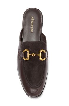 Gleaming hardware and mixed textures add modern appeal to a sophisticated mule fashioned with a loafer-inspired topline and slender moc toe. Leather upper and lining/synthetic sole Imported Brown Box, Loafer Mules, Jeffrey Campbell, Mule, Leather Upper, Loafers, Nordstrom, Leather, Clothes