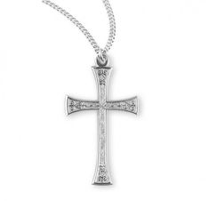 Introducing our exquisite Detailed Cross-a timeless symbol of faith and craftsmanship. Meticulously crafted from solid 0.925 sterling silver, this cross is a testament to the artistry of New England Silversmiths. Each piece is carefully hand-polished and engraved, ensuring a level of detail that reflects both precision and devotion. The cross comes elegantly presented on a 20" genuine rhodium-plated curb chain, providing a touch of sophistication to this sacred accessory. Rhodium plating not only enhances the luster of the silver but also ensures long-lasting durability and resistance to tarnish, allowing you to cherish this symbol of faith for years to come. Detailed Necklace Cross 925 Sterling Silver 1.3 Inch x 0.7 Inch Charm Pendant Detailed Necklace Cross 925 Sterling Silver 1.3 Inch x Sterling Silver Cross Pendant With Polished Finish, Sterling Silver Polished Cross Pendant Jewelry, Sterling Silver Cross Jewelry In White Gold, White Gold Sterling Silver Cross Jewelry, Classic Sterling Silver Cross Charm, Hallmarked Silver Cross Necklace, Silver Hallmarked Cross Necklace, Silver Etched Cross Necklace, Silver Polished Cross Pendant