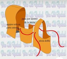 the diagram shows how to make a paper shoe with scissors and thread for sewing on it