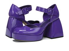 Circus by Sam Edelman Karlie - Women's Shoes : Sour Grape : The Karlie heels are an irresistibly funky pair of shoes that you can't help but smile at. Grab these if you want some clothes as unique and distinct as you are. Comfortable foam footbed. Buckle closure. PU upper. Synthetic lining. Rubber outsole. Imported. Measurements: Heel Height: 3 3 4 in Weight: 8.5 oz Product measurements were taken using size 8.5, width M. Please note that measurements may vary by size. Weight of footwear is base Purple Heels, Harry Styles Concert, Funky Shoes, Fun Heels, Purple Shoes, Shoe Boutique, Chunky Block Heels, Swag Shoes, Womens Shoes High Heels