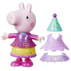 a peppa pig doll and dress up accessories