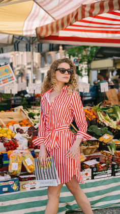 Meet the Retro Stripe print from Katie Kime. This contrast stripe evokes nostalgia through its playful color combinations and classic vibe, adding to the sunny feeling of this fan-favorite pattern. Striped Shirt Dress For Summer, Summer Long Sleeve Shirt Dress With Vertical Stripes, Chic Spring Dresses With Contrast Stripes, Striped Shirt Dress For Summer Day Out, Long Sleeve Shirt Dress With Striped Collar For Summer, Spring Day Out Dress With Striped Collar, Chic Summer Shirt Dress With Vertical Stripes, Summer Cotton Shirt Dress With Striped Collar, Striped Collar Dress For A Day Out In Spring