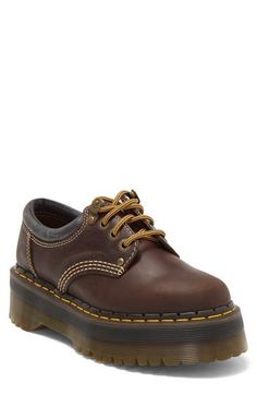 Doc Marten Crazy Horse Outfit, Crazy Horse Doc Martens, Doc Martin Loafers, Shoes To Get, Doc Martens 8053, Doc Martin Shoes, 90s Doc Martens, Dr Martens 8053 Quad, Brown Docs