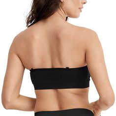 New multi-way seamfree bralette- can be worn as a strapless bandeau, or as a halter bra or one shoulder or as a regular bralette. Non-wire comfort but has the support of an underwire.Bra Type: Strapless, BandeauFeatures: Convertible Straps, Seamless, Removable StrapsClosure Type: Pullover HeadSupport: Light SupportFiber Content: 94% Nylon, 6% SpandexFabric Description: KnitCare: Line Dry, Hand WashMaterial: NylonCountry of Origin: Imported Bandeau Bra With Built-in Bra For Beach, Black Bandeau Tube Top With Built-in Bra, Seamless Strapless Tube Top, Bandeau Tube Top With Removable Bra Pads, Strapless Solid Color Bra-friendly Tube Top, Strapless Solid Color Tube Top, Bra Friendly, Strapless Solid Color Tube Top Bra Friendly, Black Strapless Swimwear, Solid Color Bandeau Tube Top With Built-in Bra