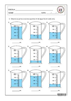 the measuring jug worksheet for students to learn how to measure water in their beaks