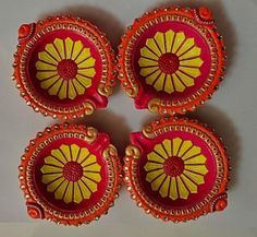 Beautiful Unique handcrafted diwali diyas Diy Diwali Diya Decorations, Unique Diya Decoration Ideas, Diy Diwali Decoration Ideas, Diwali Diya Decorations At Home, Diya Decoration Ideas Diwali Unique, Diy Diyas, Diwali Diva