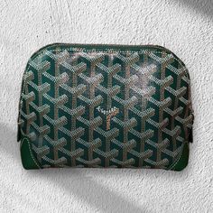 Nwot Green Luxury Green Pouch Shoulder Bag, Luxury Green Pouch For Everyday Use, Luxury Green Rectangular Pouch, Luxury Clutch Cosmetic Bag With Zipper, Luxury Cosmetic Clutch Bag With Zipper, Luxury Cosmetic Bag Clutch With Zipper, Luxury Zipper Pouch Cosmetic Bag, Luxury Cosmetic Bag With Zipper Pouch, Luxury Cosmetic Bag With Zipper