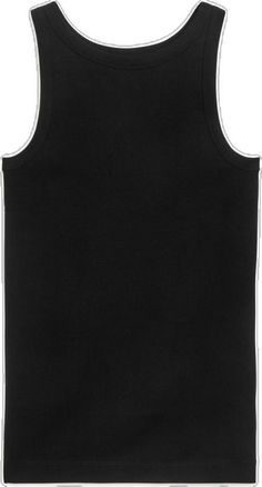 Black Sleeveless Tank Top With Ribbing, Sporty Cotton Crew Neck Vest, Ribbed Crew Neck Sports Tank Top, Sporty Ribbed Tank Top For Gym, Black Ribbed Cotton Top, Sports Cotton Ribbed Tank Top, Sporty Ribbed Crew Neck Tank Top, Ribbed Cotton Tank Top For Sports, Sports Ribbed Cotton Tops