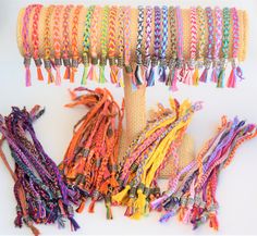 "These are handwoven multi-colored friendship bracelets made with embroidery floss and embellished with a cute and unique charm. The standard length is 8\" but you can order them any size. They are easy to put on and easy to take off. You can choose from the photographed color combinations or you can special order any color combination (up to 5 colors) and length. A combination of 3 colors looks really nice with the braid. When ordering just send me a message with the colors you would like in yo Orange Bohemian Braided Bracelets For Friendship, Multicolor Handwoven Friendship Bracelets For Festival, Handmade Thread Friendship Bracelets For Beach, Multicolor Bohemian Braided Bracelets For Festivals, Multicolor Thread Friendship Bracelets As Gift, Handmade Assorted Friendship Bracelets, Hippie Handwoven Multicolor Friendship Bracelets, Multicolor Woven Braided Hippie Bracelets, Multicolor Woven Beaded Bracelets For Summer