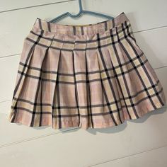 Brand New With Tags Pleated Skirt Size Large. Button And Zipped On The Side. The Colors Are A Light Pink Plaid With Black, White, And A Hint Of Yellow. Absolutely Cute. Comes From A Smoke Free Home. Brand Is Faded Rose. Preppy Pink Bottoms For School, Summer School Pink Pleated Skirt, Pink Pleated Skirt For School In Summer, Casual Pink Skort For School, Preppy Pink Pleated Skirt For School, Pink Pleated Casual Shorts, Casual Pink Pleated Shorts, Cute High Waist Pink Mini Skirt, Cute High-waist Pink Mini Skirt