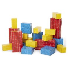 a pile of colorful blocks sitting on top of each other