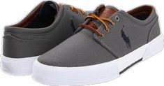 Casual Canvas Sneakers With Embroidered Logo, Casual Cotton Sneakers, Casual Lace-up Sneakers With Canvas Lining, Casual Cotton Sneakers With Canvas Lining, Casual Gray Cotton Sneakers, Gray Cotton Casual Sneakers, Gray Lace-up Cotton Sneakers, Casual Sneakers With Embroidered Logo For Spring, Polo Ralph Lauren Shoes