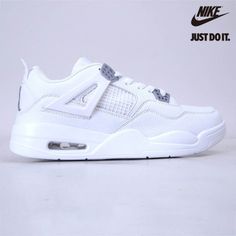 Jordan 4 Retro, Air Jordan 4, Air Jordan 4 Retro, Air Jordan Shoes, Shoe Size Chart, Online Branding, Best Brand, Jordan Shoes, White Leather