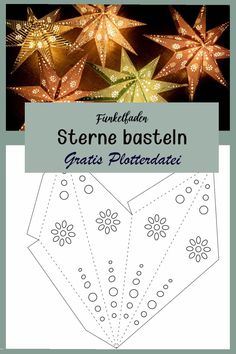 an image of some paper stars with the words sterene bastelln on it